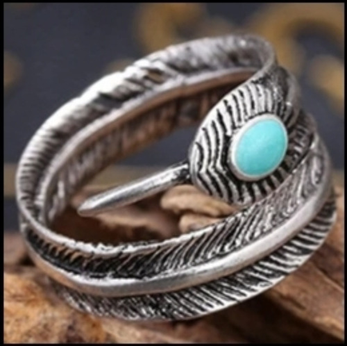 Anillo De Pluma De Ave Unitalla Ajustable Unisex, Fantasía