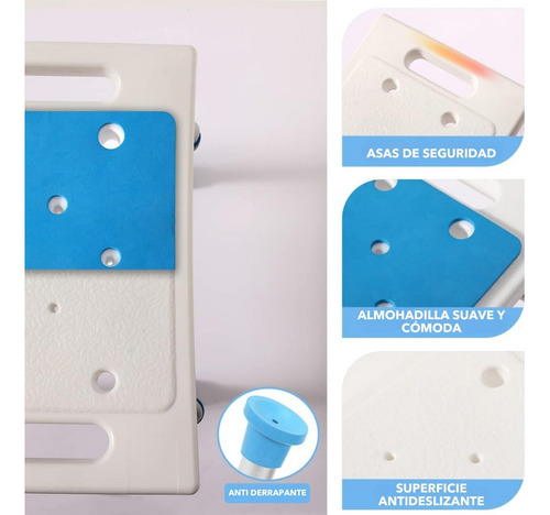 Medicomfort Banco Baño Silla Ducha Altura Ajustable Regadera