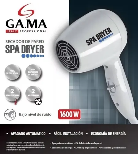Secador De Pelo Pared Gama Hotel Gimnasio 1600w Gtia 2 A os