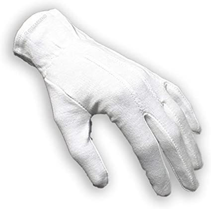 1 Par (2 Guantes) 100% Algodón Blanco Para Desfile De Banda 