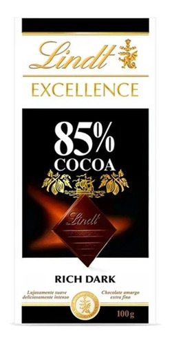 Chocolate Lindt Excellence 85% Cocoa Dark X100g