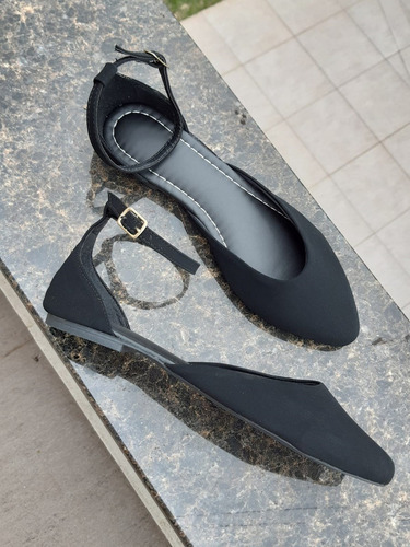 Imagem 4 de 4 de Kit 3 Pares Sapatilha Salomé Feminina Rasteira Bico Fino