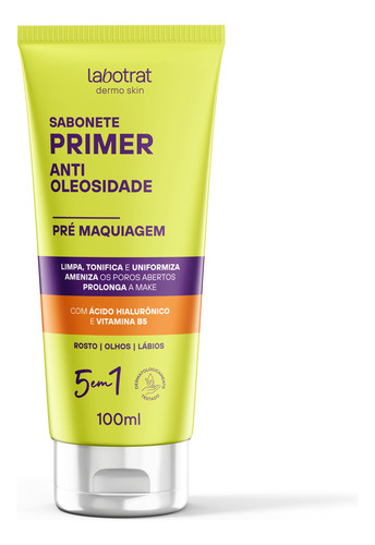 Sabonete Facial Primer 100ml Labotrat Antioleosidade 5 Em 1