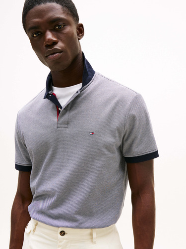 Playera Polo De Corte Regular A Rayas Tommy Hilfiger Hombre