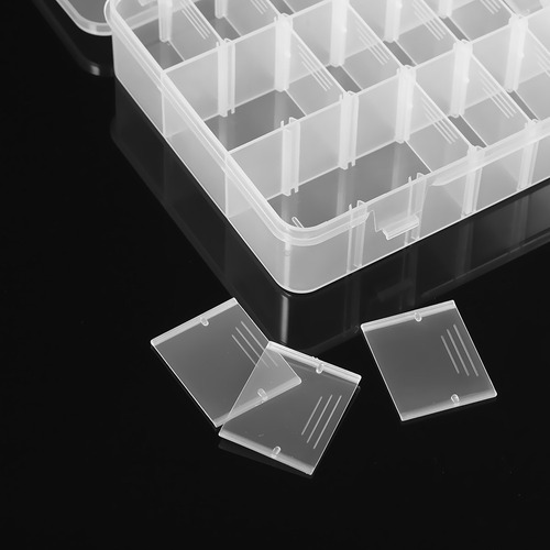 * Caja Organizadora De Joyas De Plástico, 24 Rejillas,