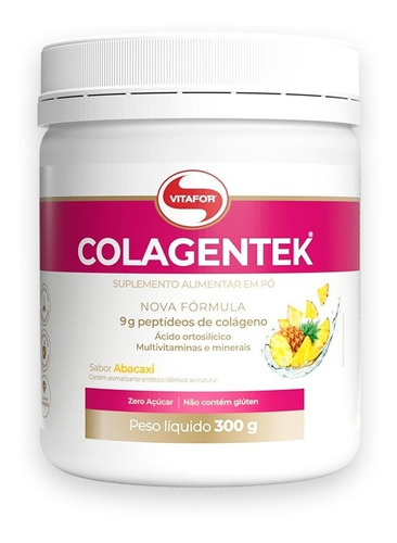 Colagentek Vitafor - Colágeno Hidrolisado - Abacaxi 300g