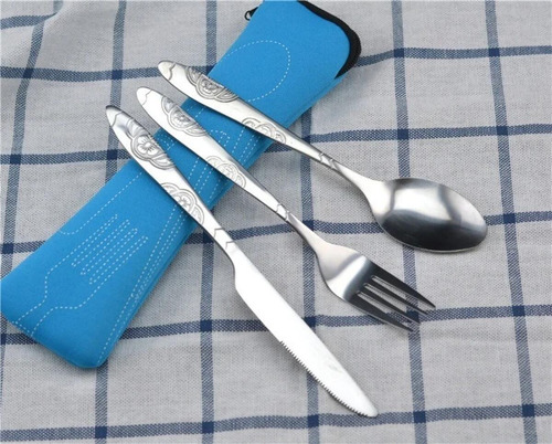 Kit De Cubiertos Bolsa De Vajilla De Acero Inoxidable