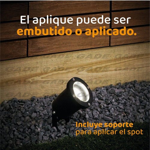 Imagen 4 de 8 de Spot Exterior Aluminio Para Embutir O Aplicar Con Dicro Led