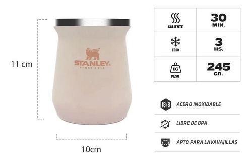 Set Matero Stanley Termo 1.2l + Mate + Bombilla + Yerbera Rosa