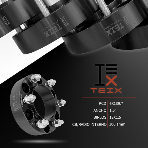 Imagen 4 de 8 de Kit Espaciadores Toyota Tacoma 1.5 PuLG 6/139 Llanta Cb106