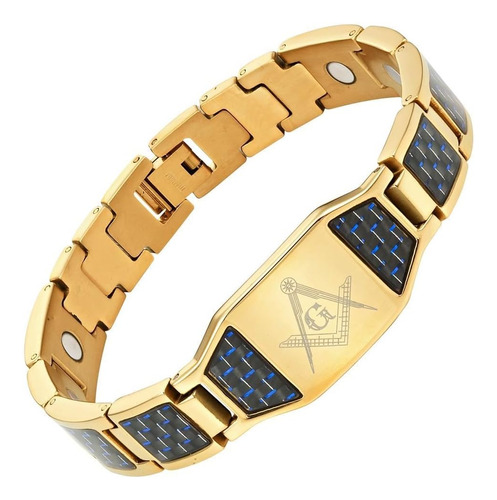 Pulsera Magnética Masónica De Titanio Para Hombre Masonicman