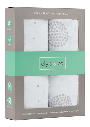 Ely & Co. Paquete N Playplayardportable Crib Sheet 2-pack Pe