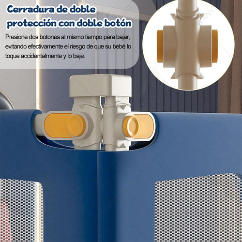 Barandilla Protector Cama Infantil Barra Seguridad 2m/1.5m 2