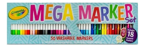 Set 50 32 Crayola Super Tips + 18 Silly Scents Lavables