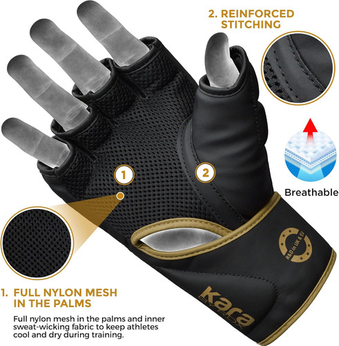 Guantes Rdx Mma Grappling Sparring, Precurvados Mixtos Marti