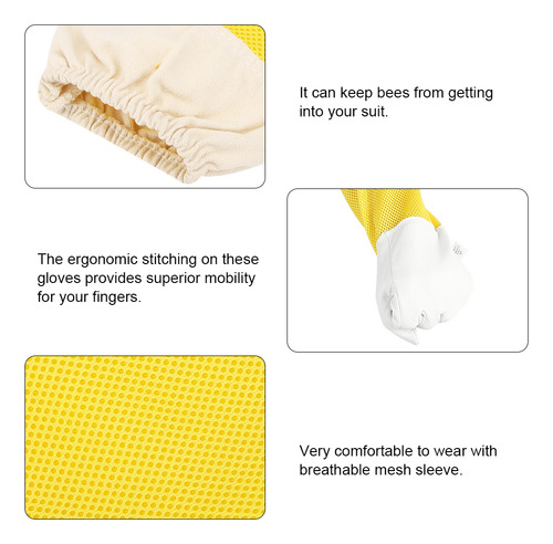Par De Guantes Protectores Transpirables Para Apicultura