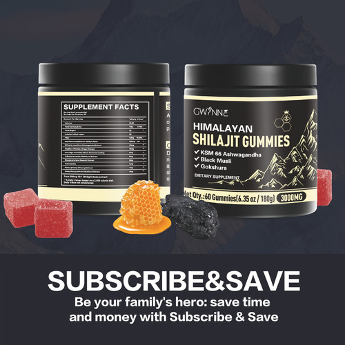 Gwynne Shilajit Gummies 3000mg Para Hombres Y Mujeres 60 Gummies: Shilajit Gummies Puro Del Himalaya Ácido Fúlvico Y 85+ Oligoelementos Sin Azúcar Añadido