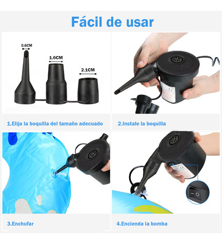 Bombas De Aire Eléctricas Para Inflar Y Desinflar Colchones Y Piscinas Negro