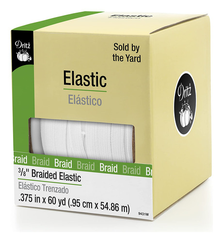 Trenzado Elástico Blanco 1 Cm X 55 Metros 60 Yardas