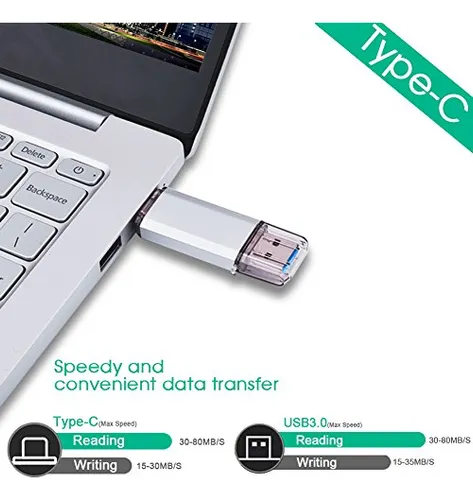 Unidad Flash Usb C Raoyi De 128 Gb, 2 En 1, Usb 3.0 Tipo C D