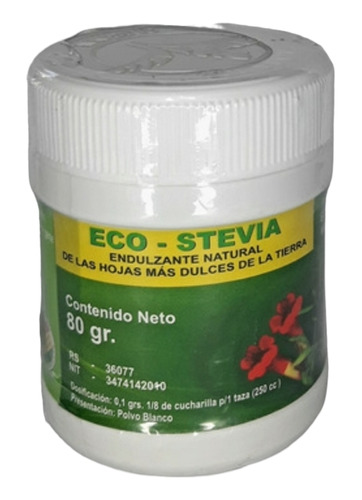 Eco-stevia-en Polvo Endulzante Natural 50g