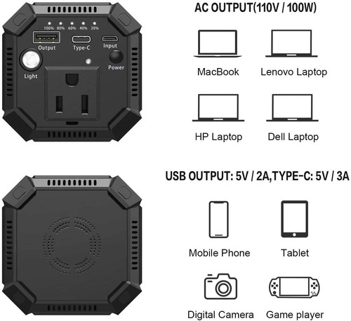 Cargador Portátil Para Portátil, 31200 Mah De Alta Capacidad