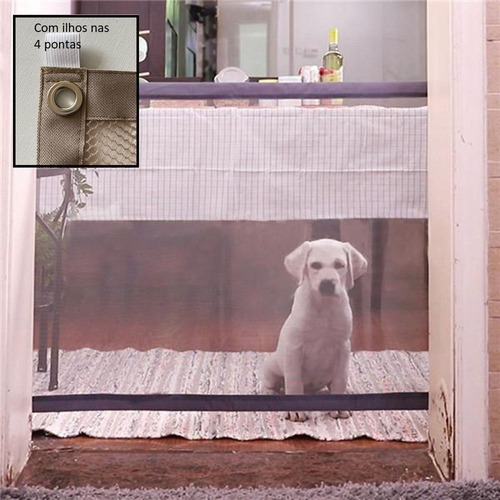 Portão Tela Porta Retrátil Proteção Cães Bebe Cachorros 1,60 0