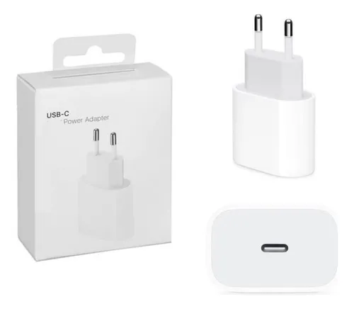 Cargador Rápido Para Iphone 16e Ficha Pd Usb C Blanco Y Gris