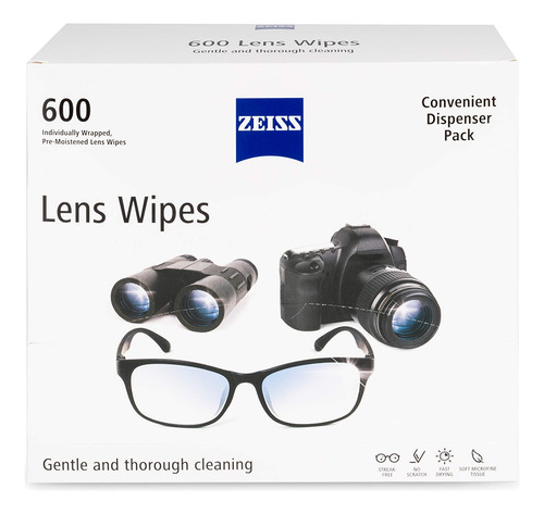 Zeiss - Toallitas De Limpieza Prehumedecidas Para Lentes, 60