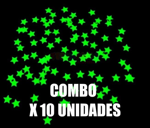 Imagen 3 de 8 de Estrellas Fluorescentes Combo X10 Brillo En La Oscuridad Ap