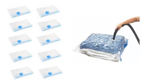 Pack X10 Bolsas Al Vacio Comprimido Bolsa Guarda Ropa 68x98c