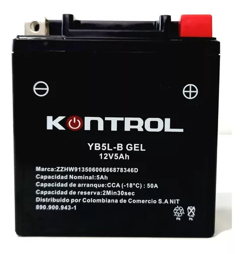 Batería Moto Tvs Sport 100 Kontrol Yb5lb Gel