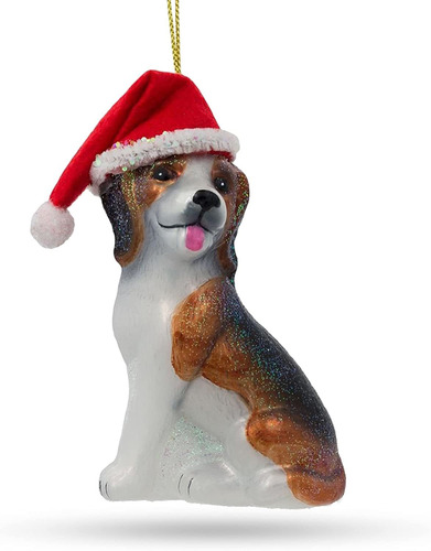 Perro Beagle Con Gorro De Papá Noel, Adorno Navideño ...