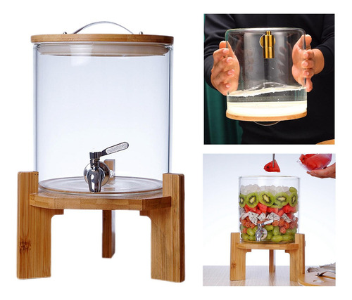 Dispensador De Barril De Bebidas De Vidrio, Jarra De 5l