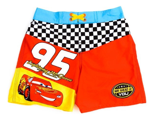 Short De Natacion Playa Cars Rayo Mcqueen Niños Disney Store