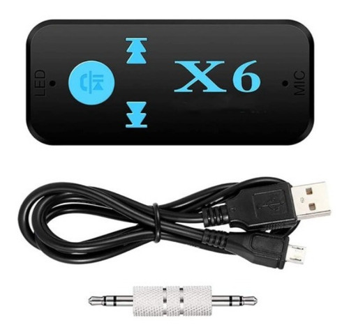 Imagen 4 de 4 de Adaptador Bluetooth X6 Con Plug Jack 3.5mm Para Carro