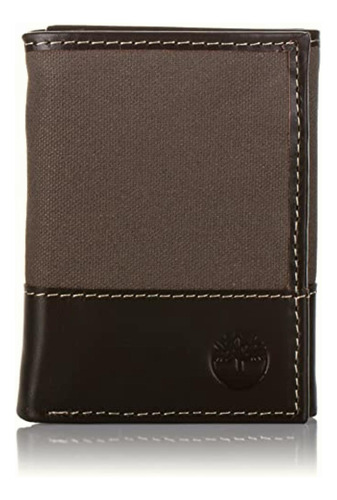 Timberland Cartera Trifold De Lona-cuero Para Hombre Carbón