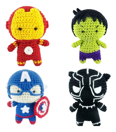 5 Patrones Superheroes Mini Amigurumi Crochet +4