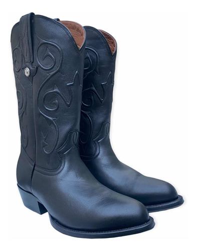 Bota Montana Original Vaquera Piel Becerro Negra Caballero