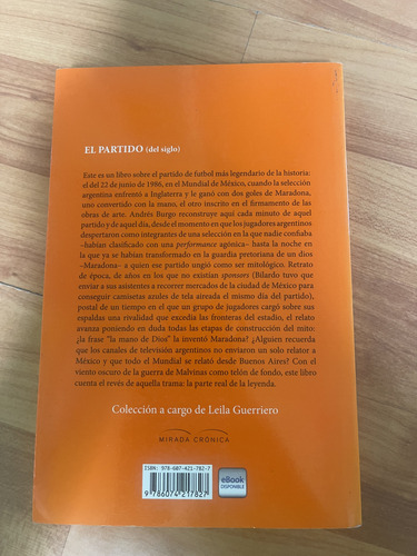 Libro El Partido Del Siglo Argentina - Inglaterra 1986 (Usado)
