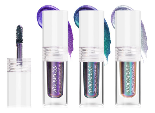 Sombra De Ojos Líquida Con Purpurina, 3 Colores, Sombras De