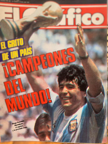 Mundial 86', El Gráfico (7 Revistas), Maradona, Campeones. (Usado)