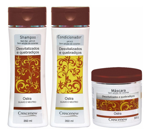 Imagem 1 de 5 de Shampoo Condicionador E Máscara Hidratação Cabelo De Ostra