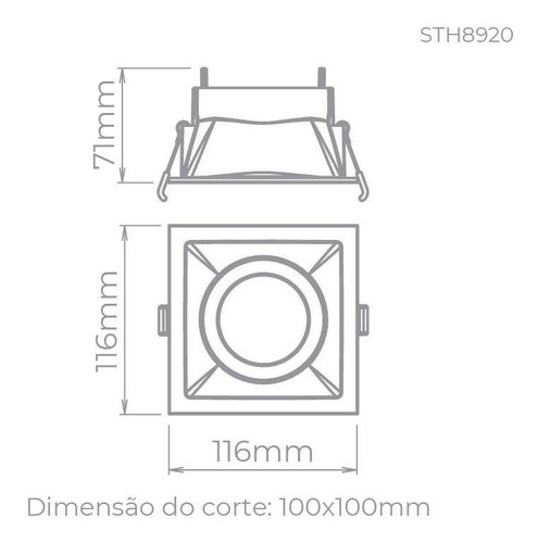 Spot Zylinder Para Trilho Par30 - Stella Sd1730 Cor Preto