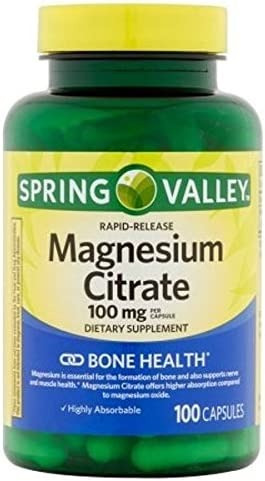 Imagen 1 de 4 de Citrato De Magnesio 100mg Rapida Absorción . Esencial En La Formación De Huesos Además Apoya La Salud De Los Nervios Y Los Músculos. Mayor Absorción Comparado Con El Óxido De Magnesio 100 Capsulas