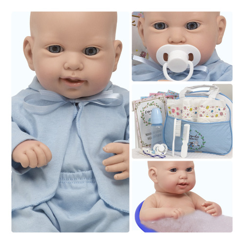 Boneco Reborn Masculino Fofo Enxoval Completo Itens