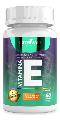 Vitamina E (tocoferol) 60 Cápsulas - Nutrivale
