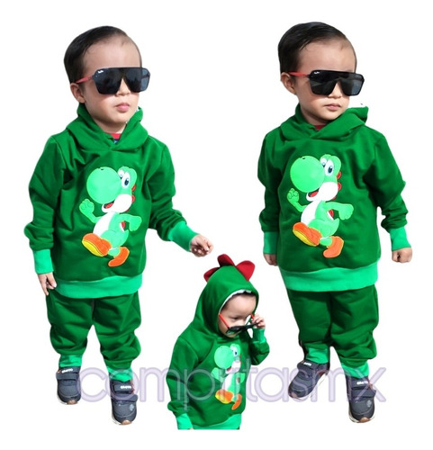 Conjunto Pants Sudadera Yoshie Mario Bros Niño Niña 