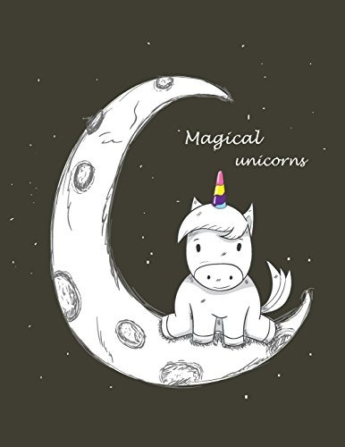 Magical Unicorns Cute Unicorn On Brown Cover (85 X 11) Inche