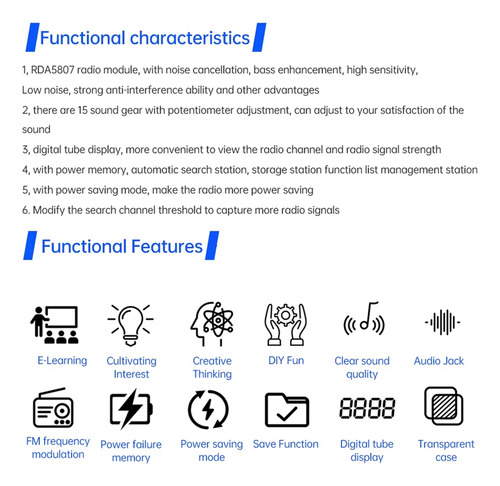 Kit De Radio Multifunción Para Bricolaje, Radio Di Ajustable
